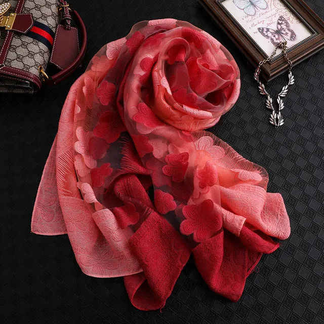 Fashion Silk Scarf Floral Printed Bandana Shawl #2650