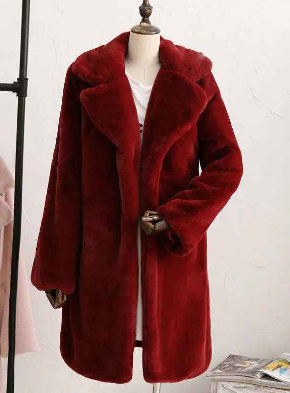 Faux Fur Coats Jackets Women Autumn Winter Rabbit Fur