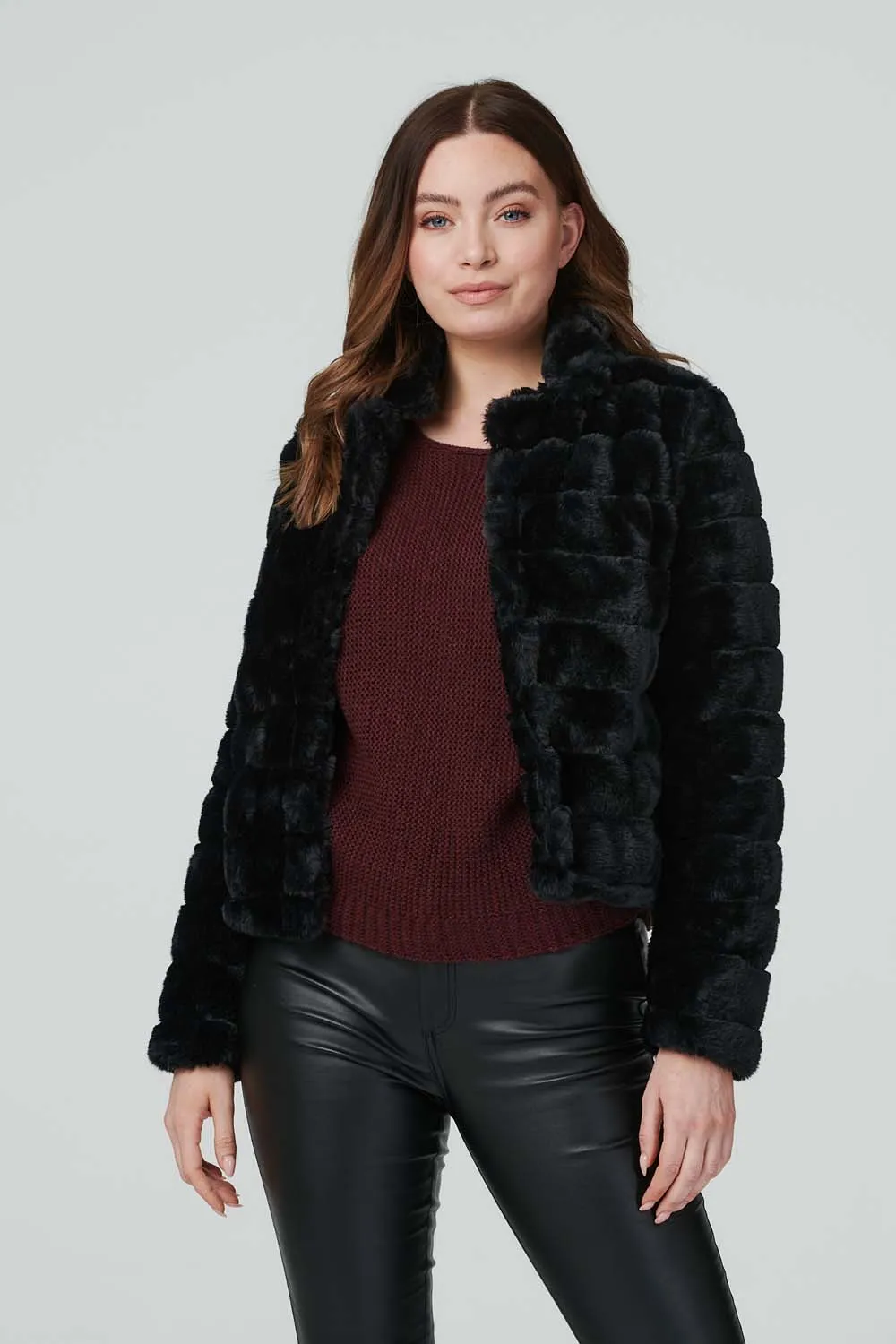 Faux Fur Cropped Jacket