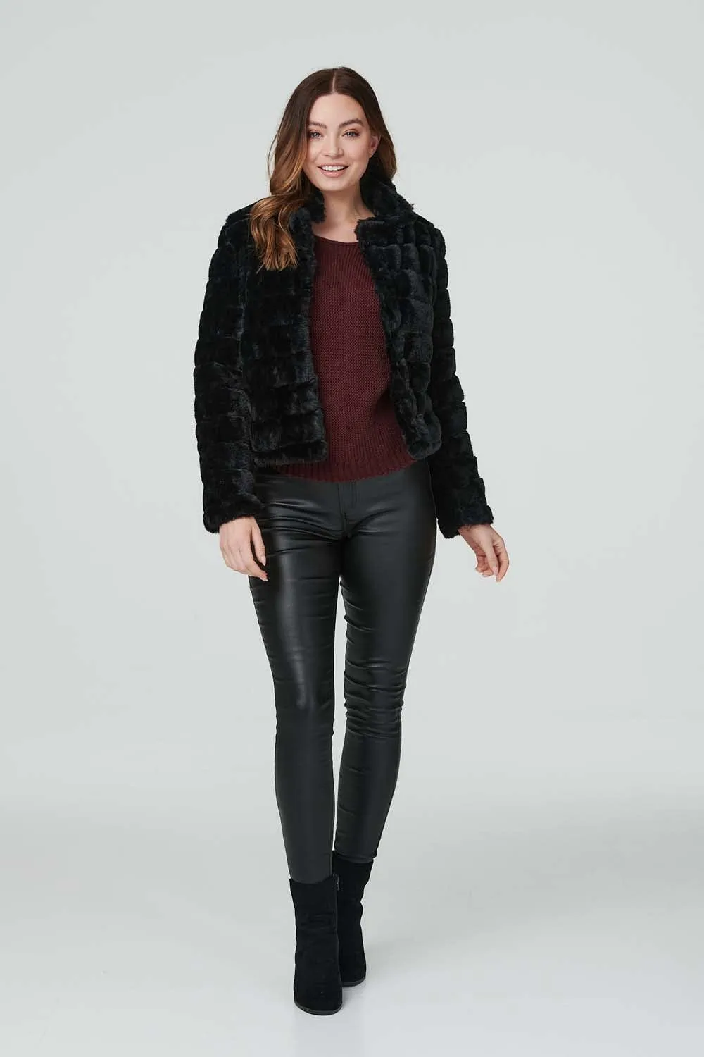 Faux Fur Cropped Jacket