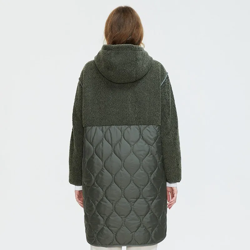 Faux Fur Down Parka Women's Hooded Coat