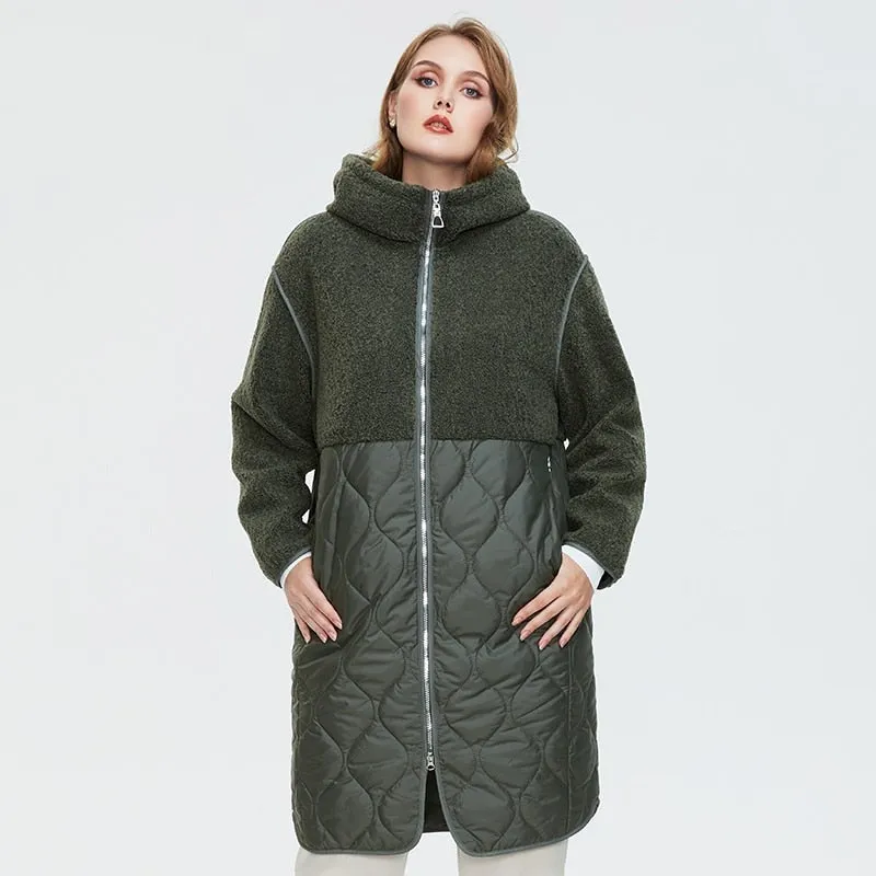 Faux Fur Down Parka Women's Hooded Coat