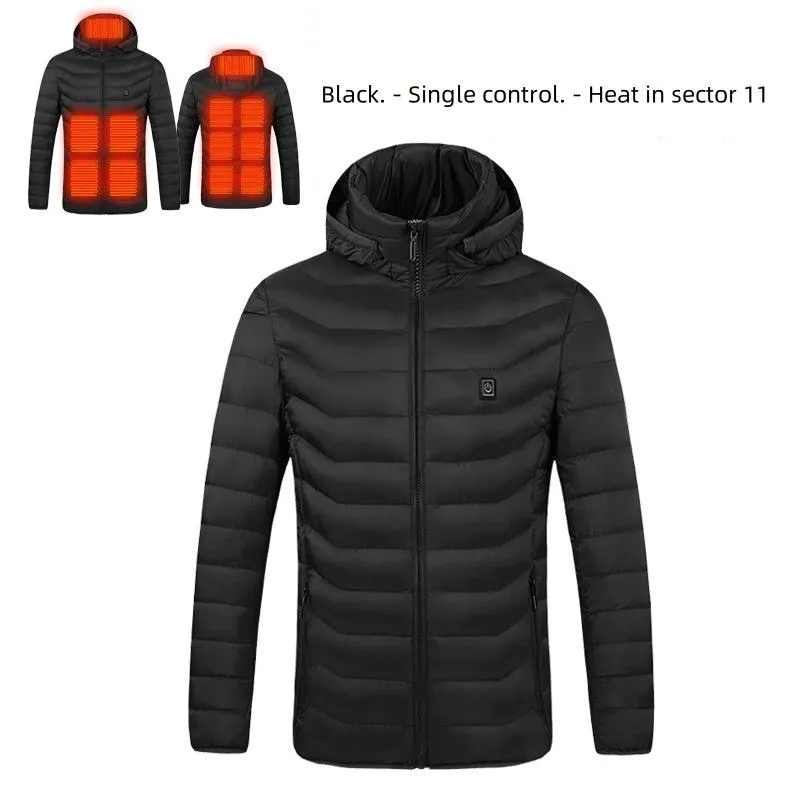 FFOrder Electric Cotton-Padded Jacket Usb Power Supply Dual Control Switch Intelligent Warm Men With Cotton-Padded Jacket Men