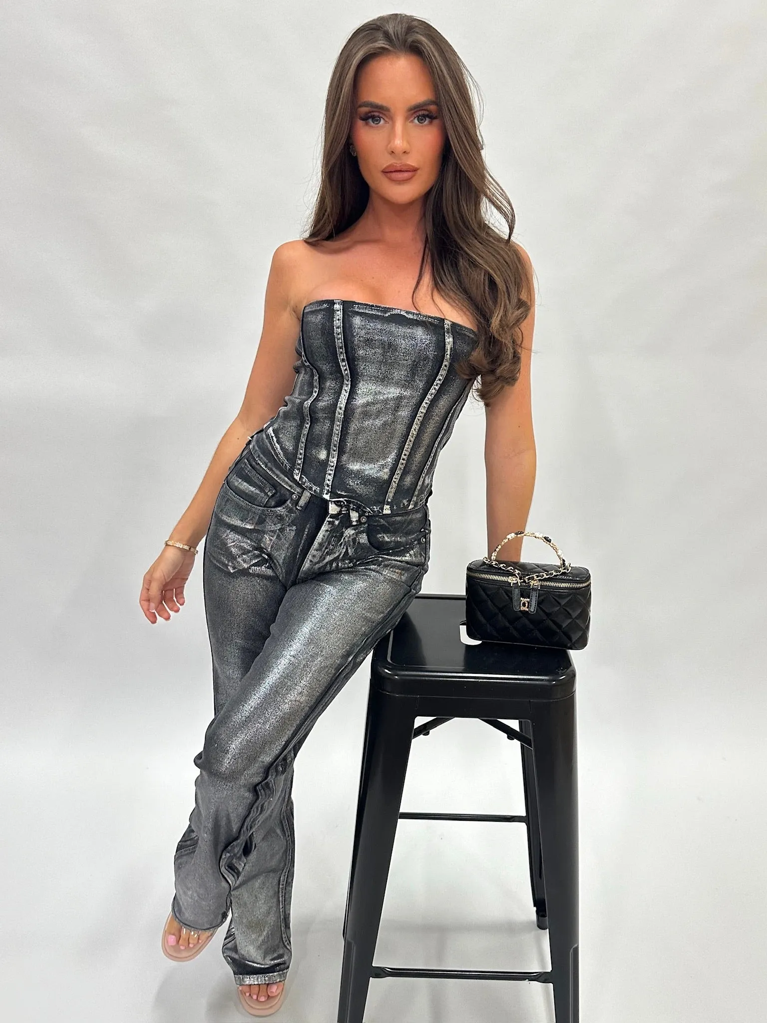 Florida black metallic jeans