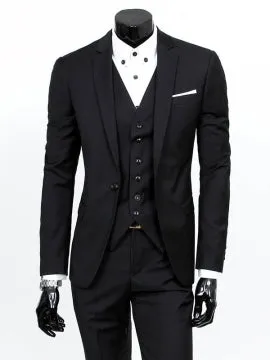 Formal Men's Three Pieces Suit with Front Collar