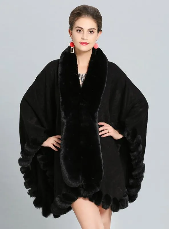 FOX LIKE FUR WITH FUR COLLAR CAPE AND COAT