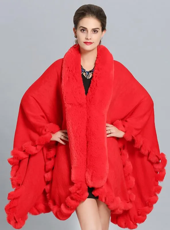 FOX LIKE FUR WITH FUR COLLAR CAPE AND COAT