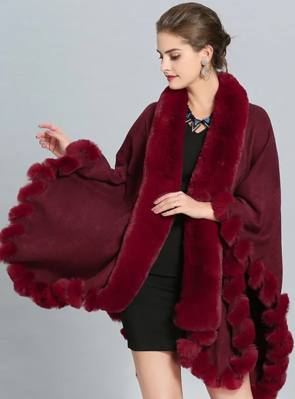 FOX LIKE FUR WITH FUR COLLAR CAPE AND COAT