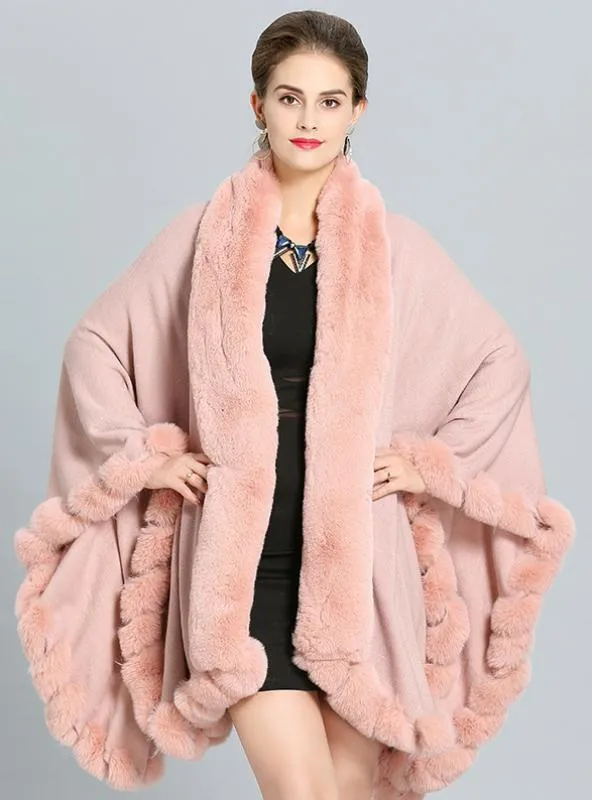 FOX LIKE FUR WITH FUR COLLAR CAPE AND COAT