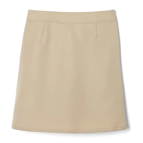 French Toast Girls' Two-Tab Pleated Scooter Skirt, Khaki, 7