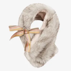 Girls' beige faux fur snood