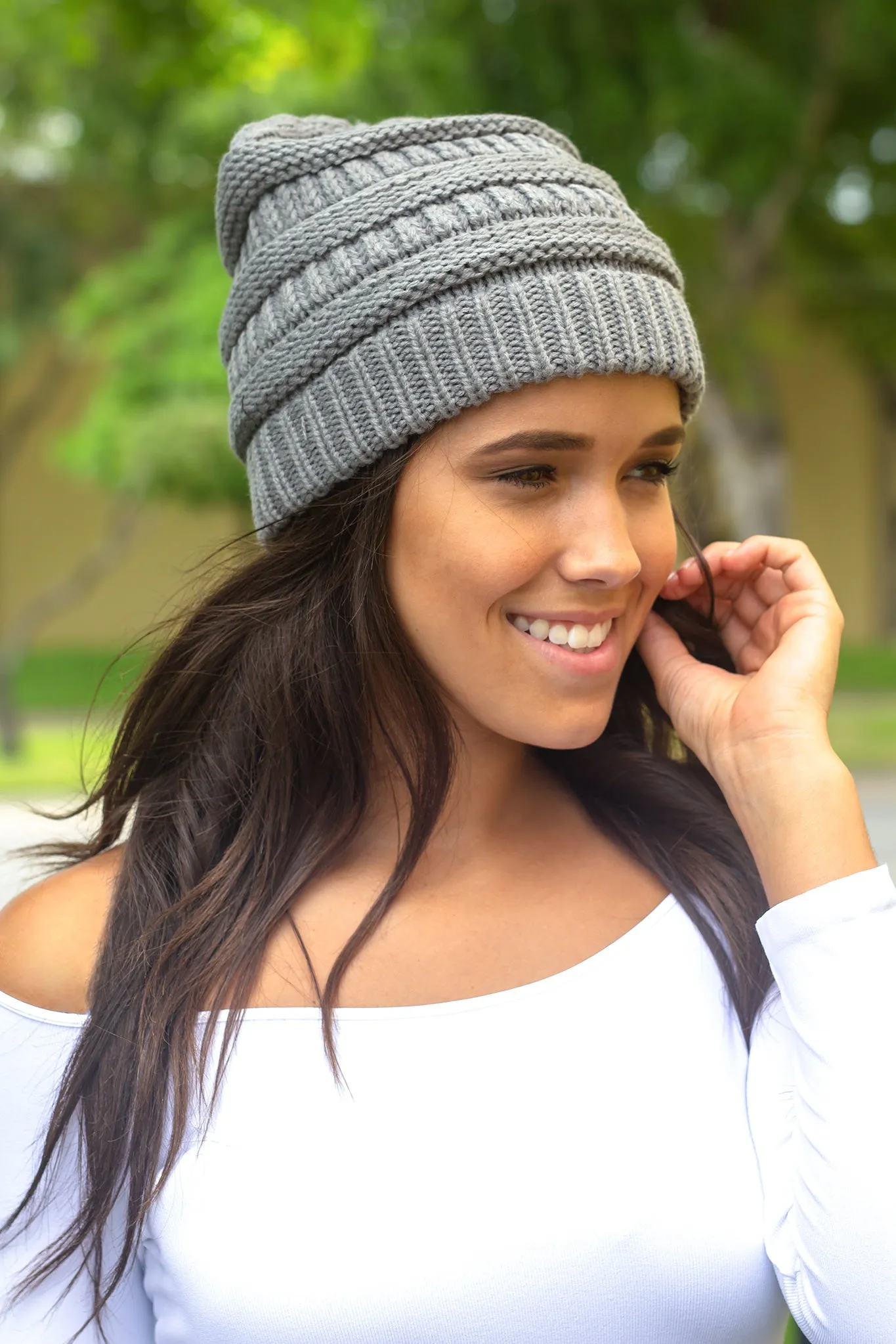 Gray Knit Beanie