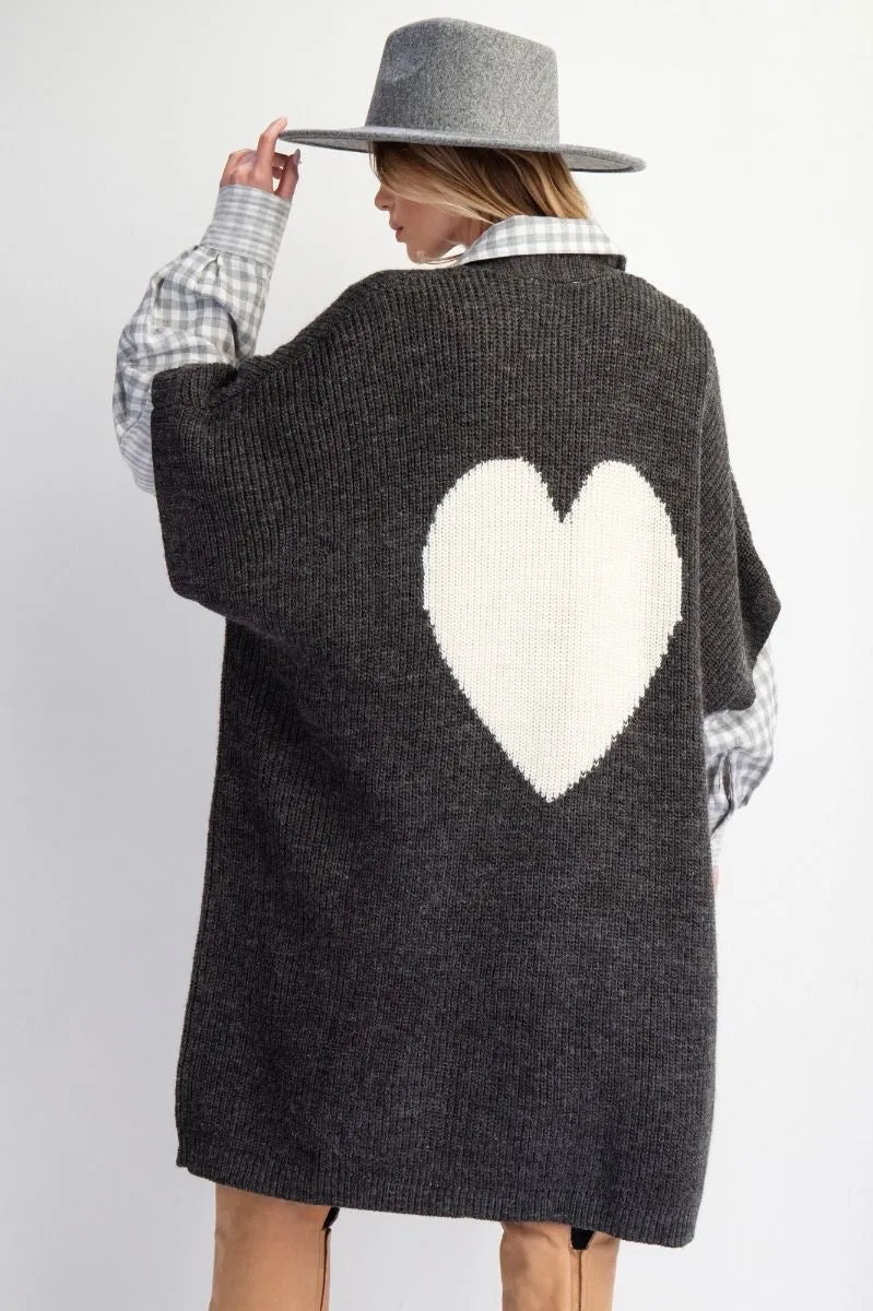 Grey Heart Cardigan