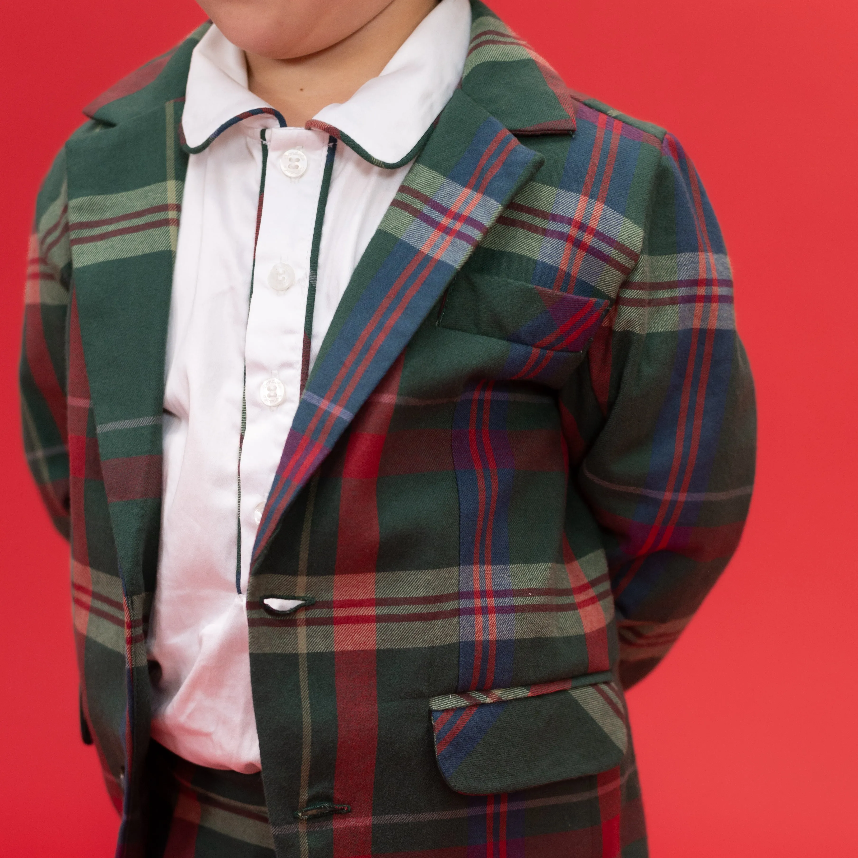 Hayden Boy Blazer - Green Tartan