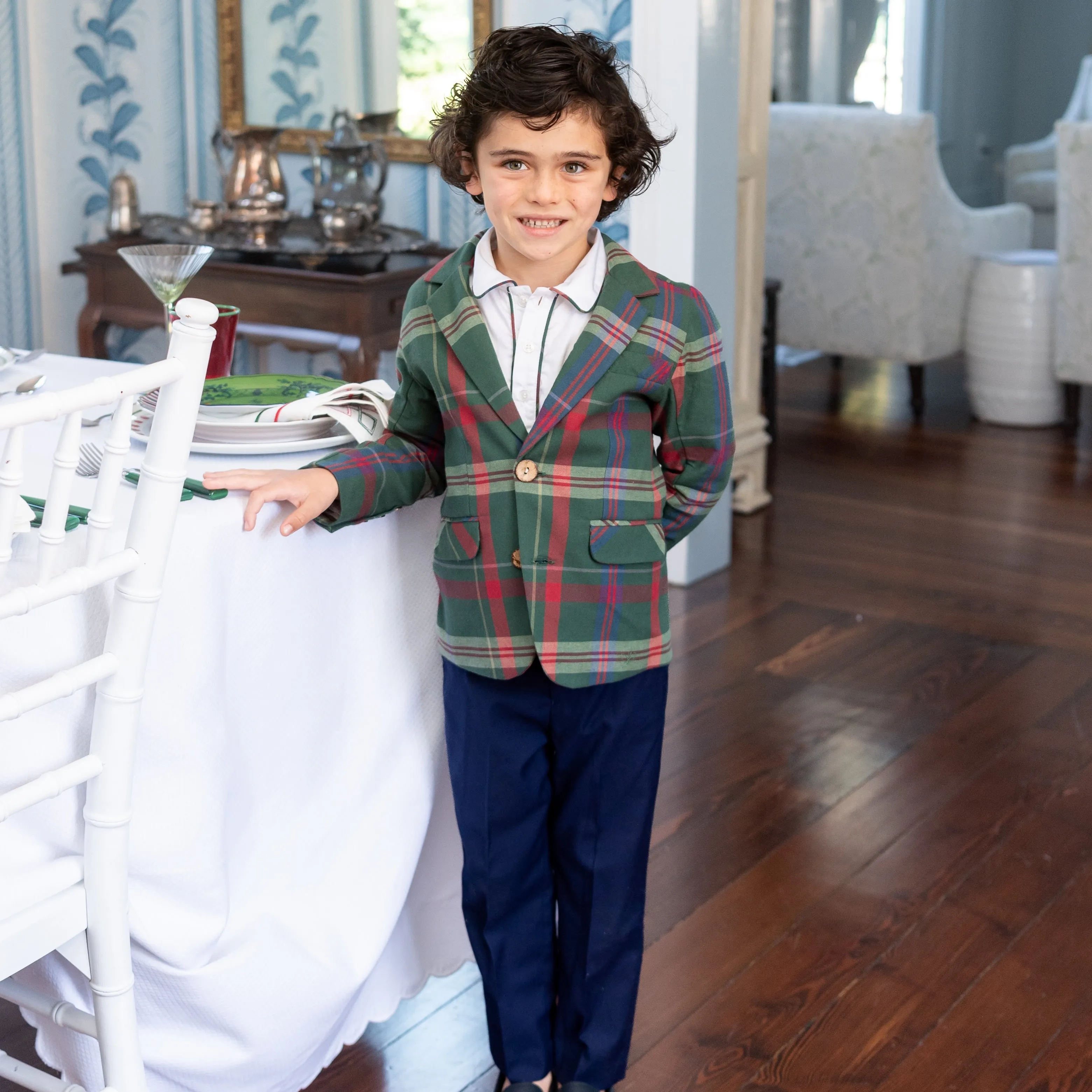 Hayden Boy Blazer - Green Tartan