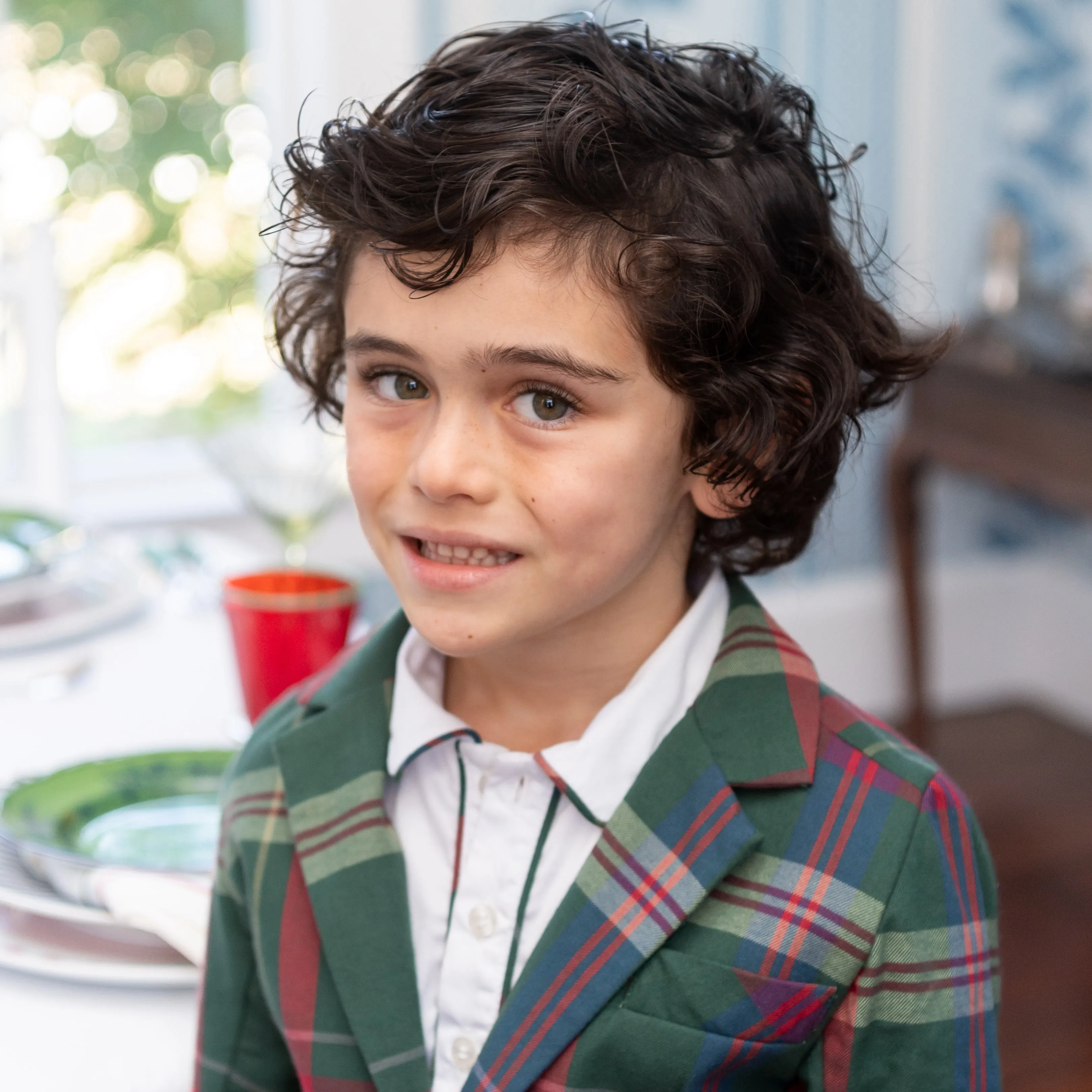 Hayden Boy Blazer - Green Tartan