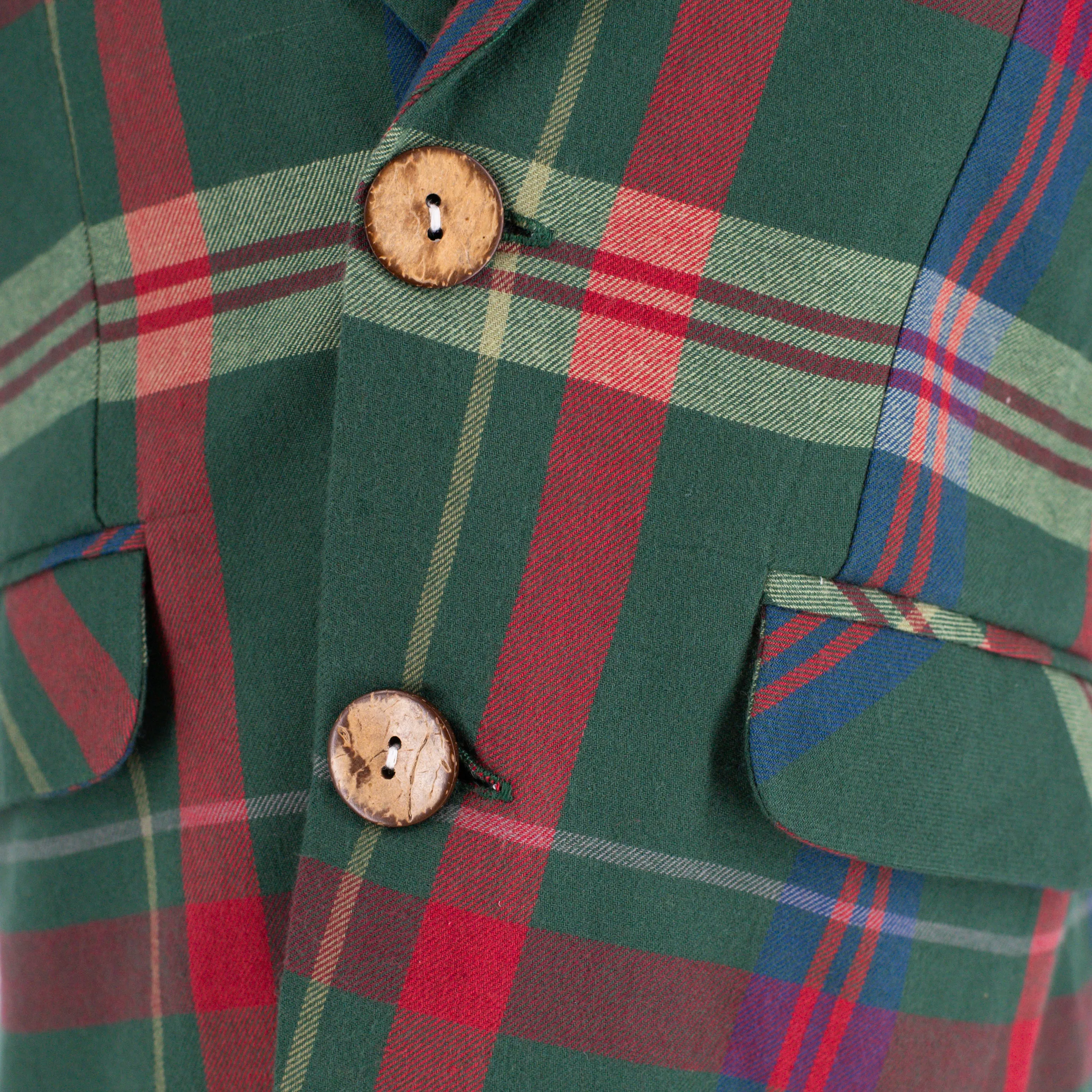 Hayden Boy Blazer - Green Tartan