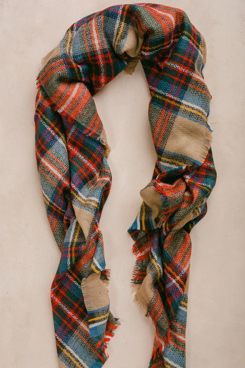 Holly Beige Plaid Knitted Scarf