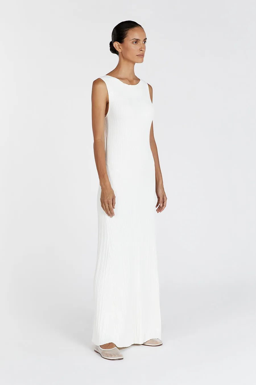 IVY OFF WHITE SLEEVELESS MIDI DRESS