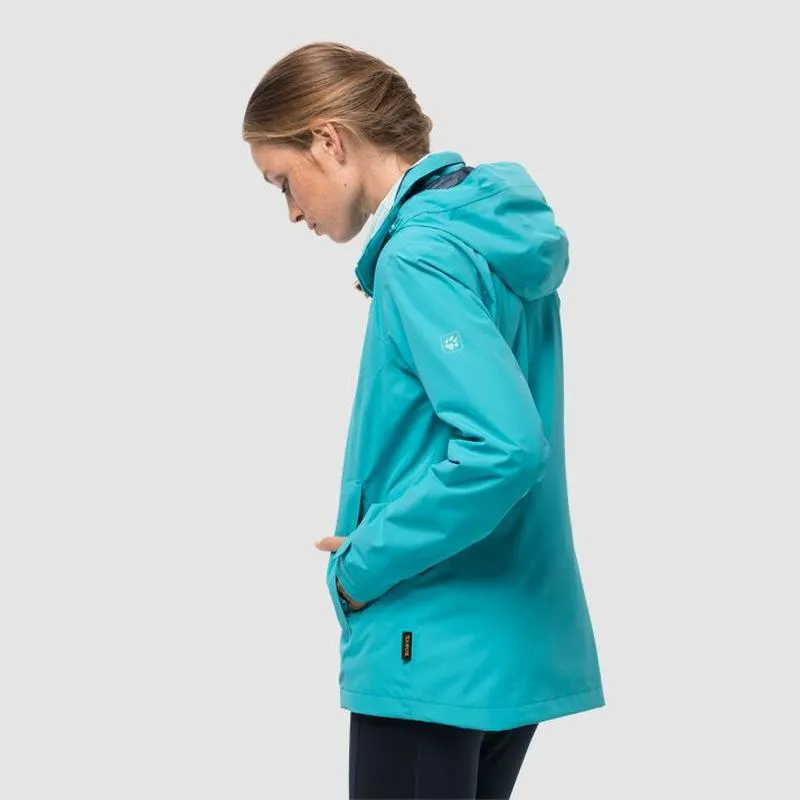 Jack Wolfskin Evandale Womens Waterproof Jacket- Dark Aqua