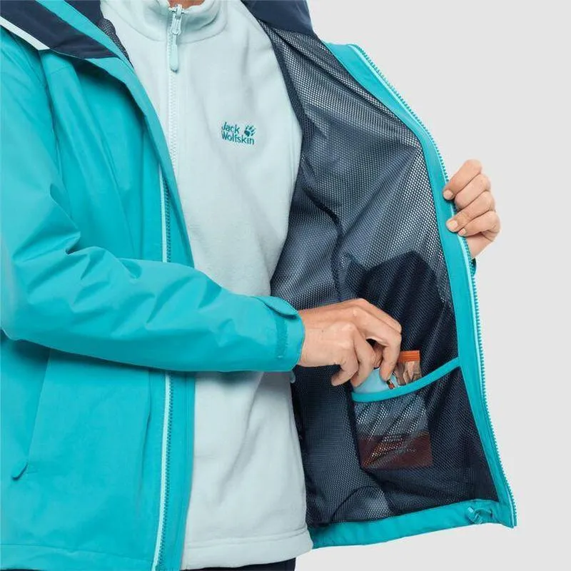 Jack Wolfskin Evandale Womens Waterproof Jacket- Dark Aqua