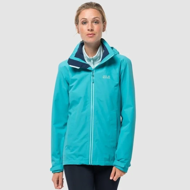 Jack Wolfskin Evandale Womens Waterproof Jacket- Dark Aqua