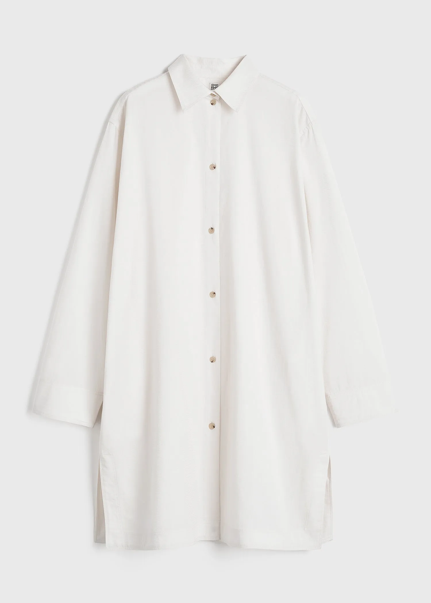 Jacquard stripe tunic shirt white