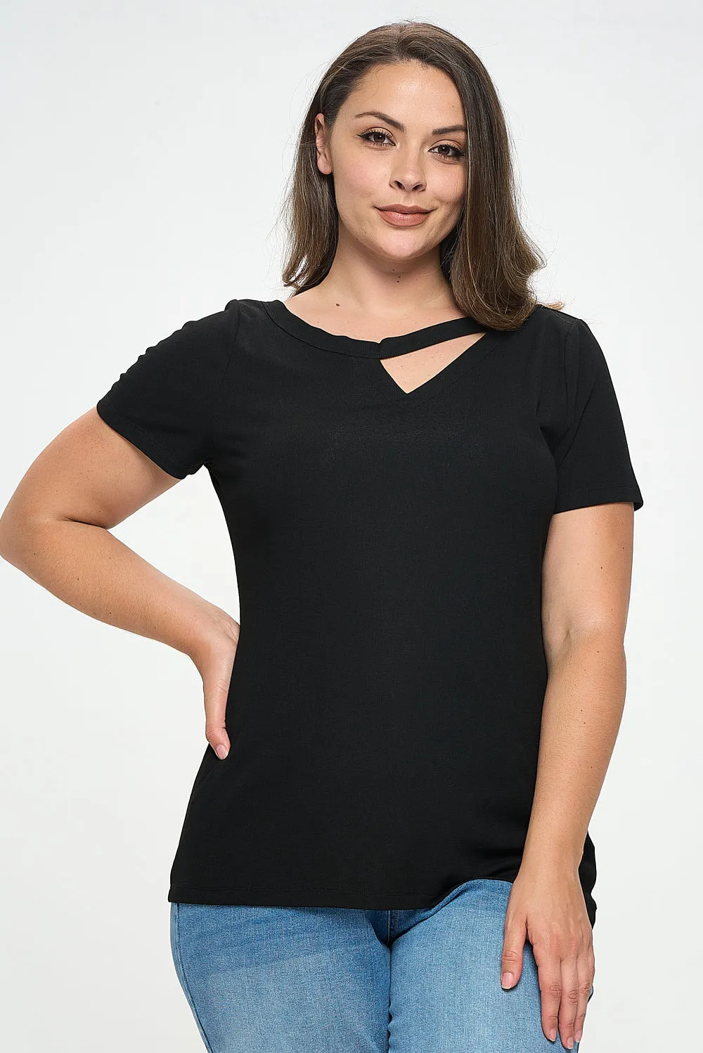 Just Beginning Unbalanced Tee - Black