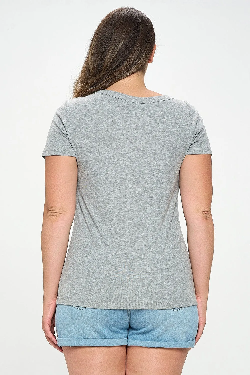 Just Beginning Unbalanced Tee - Grey