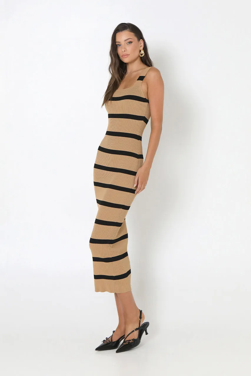 Kara Knit Dress | Camel/Black