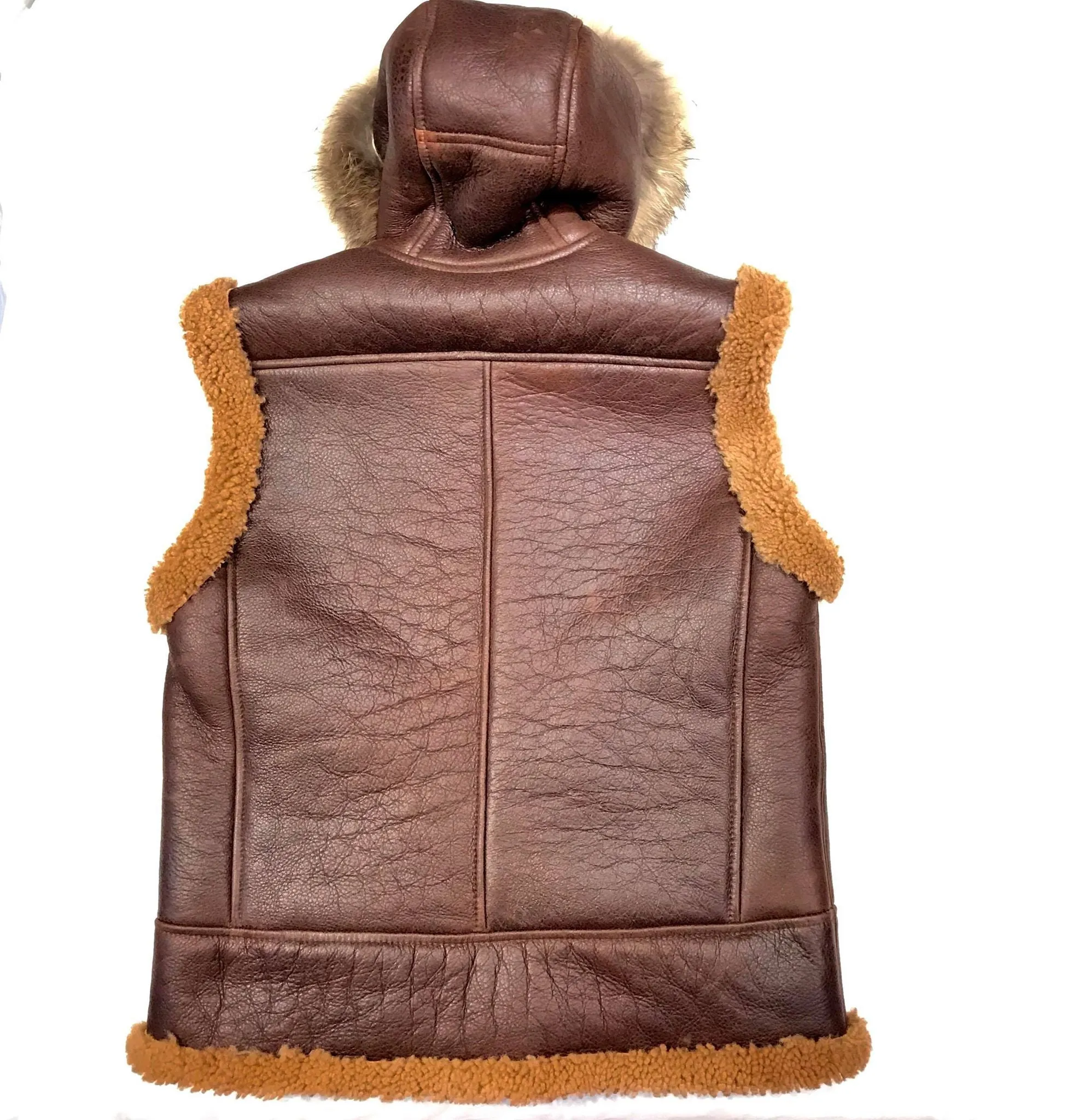 Kashani Chocolate Brown Fox Fur Shearling Vest