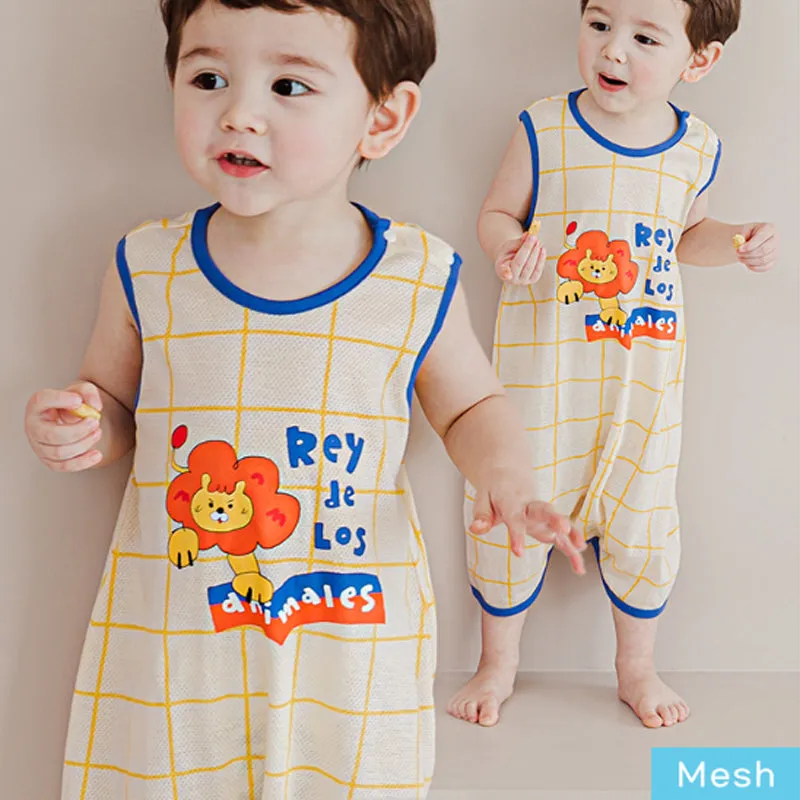 Kids Cotton Cool Mesh Sleeping Vest - Lion