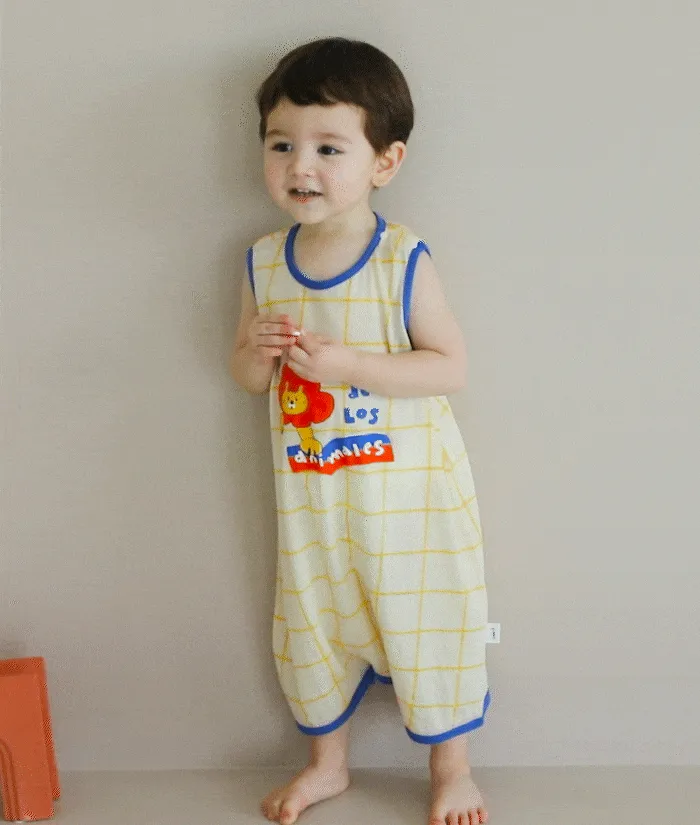 Kids Cotton Cool Mesh Sleeping Vest - Lion