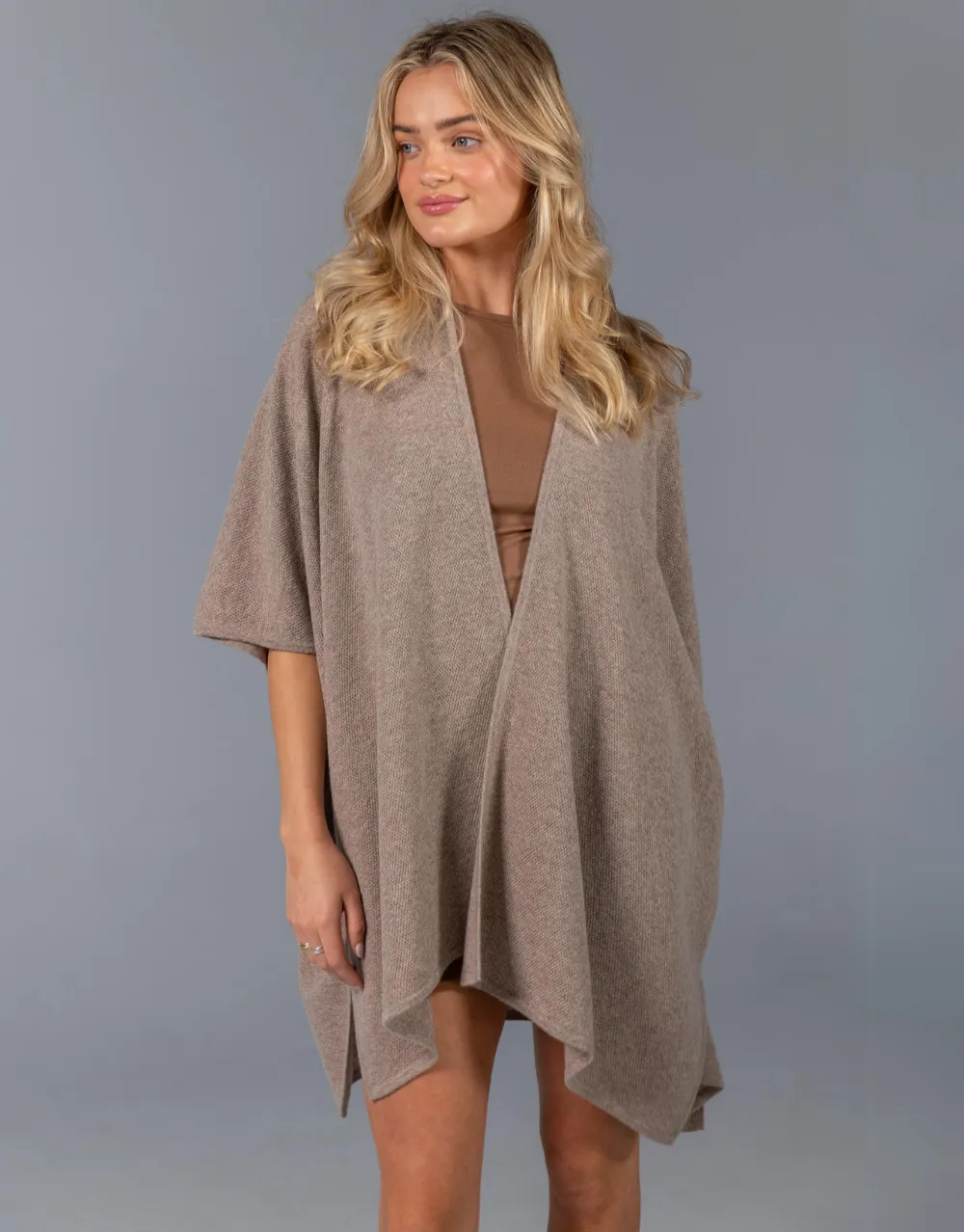 Kimono Poncho in Toast