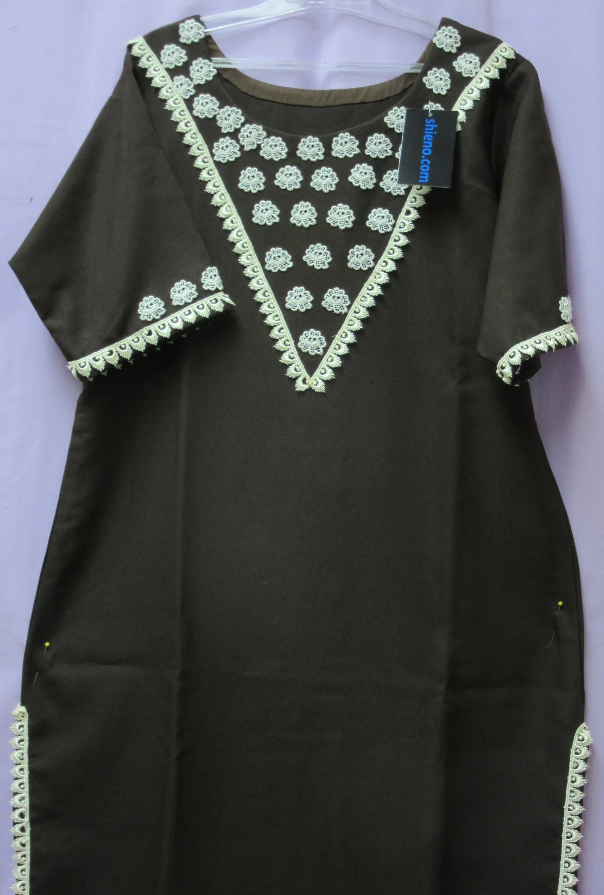 Kurti 7926 Chocolate Brown Kameez Tunic Shirt Cocktail Wear Shieno Sarees Kurti Top