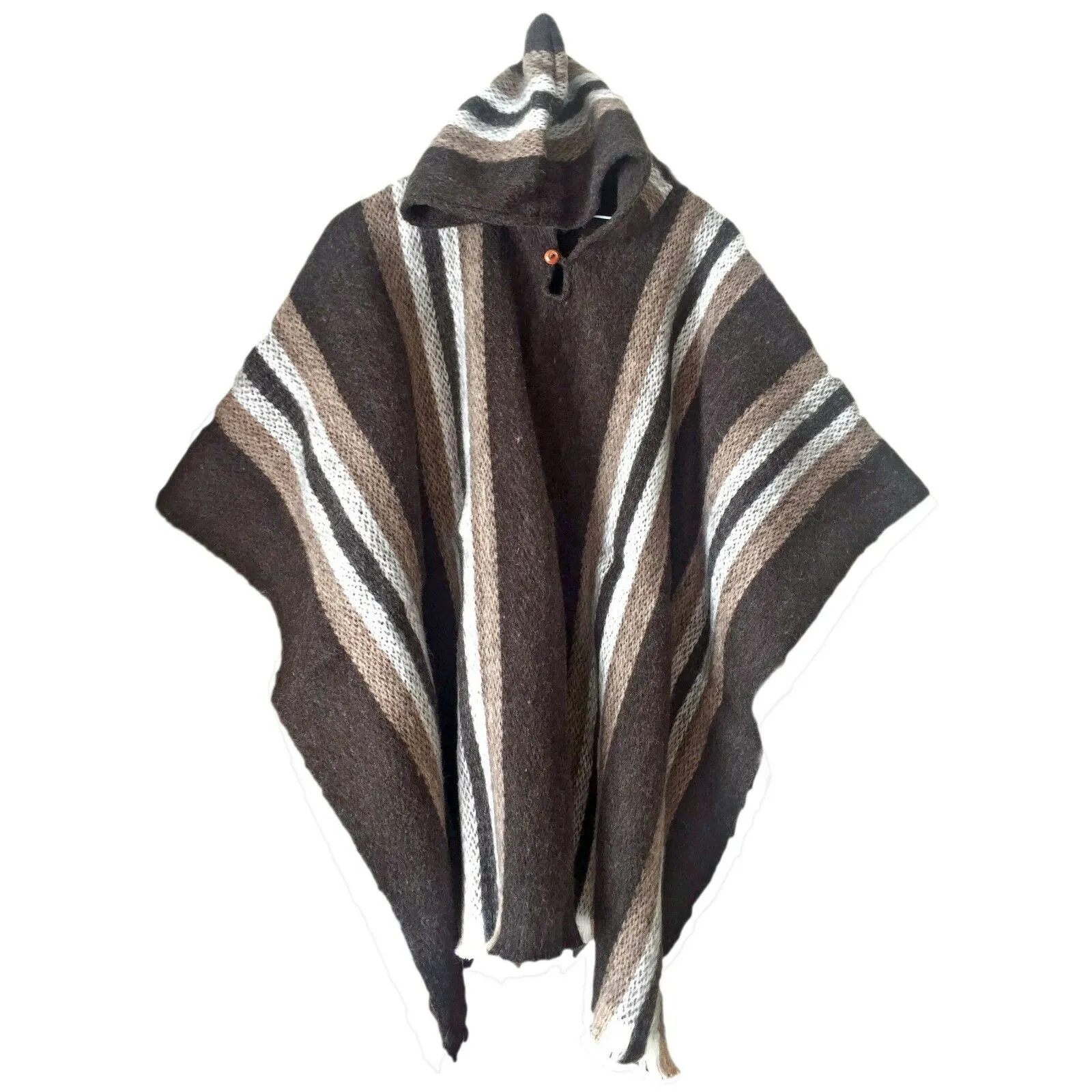 Llama Wool Unisex South American Handwoven Poncho