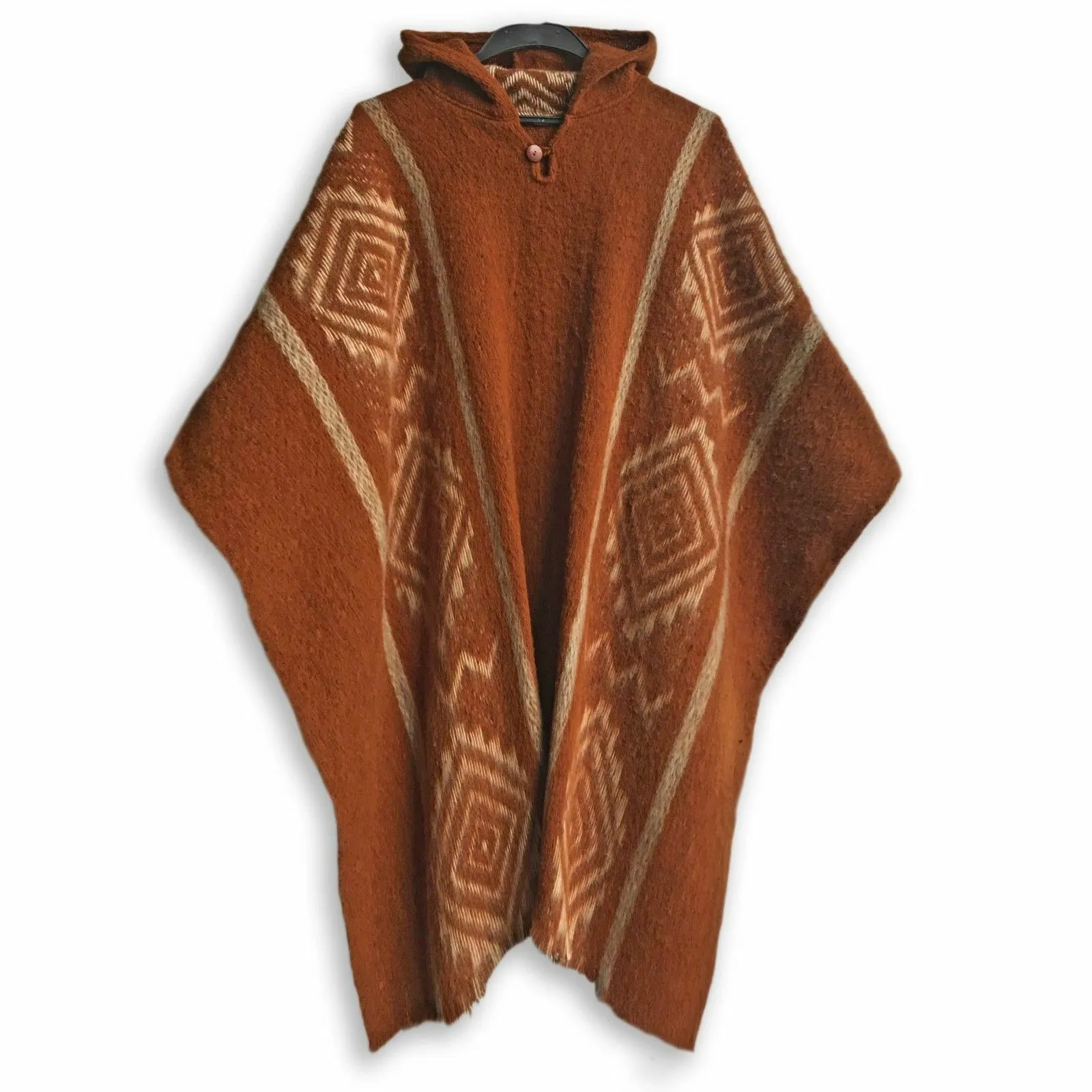 Llama Wool Unisex South American Handwoven Poncho