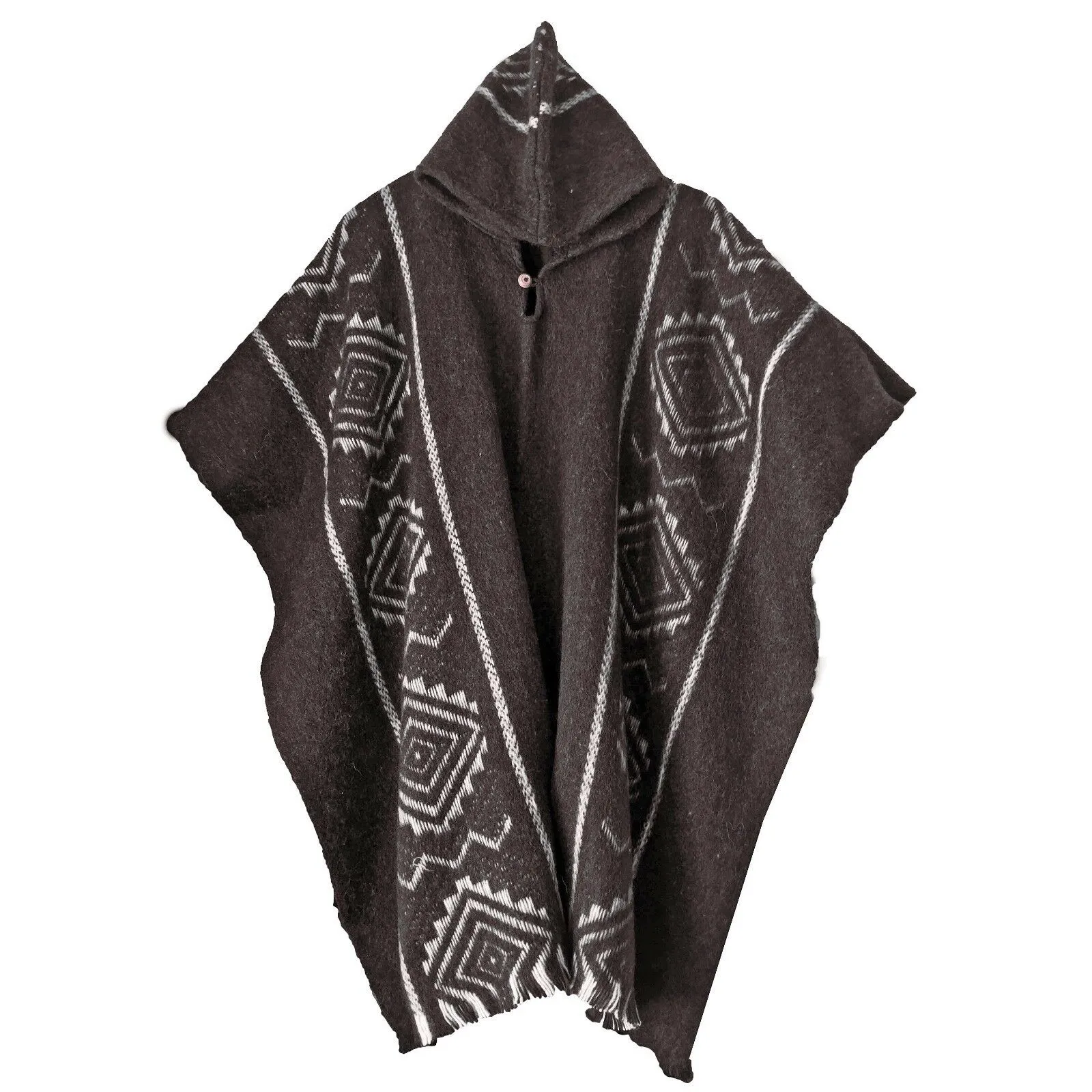 Llama Wool Unisex South American Handwoven Poncho