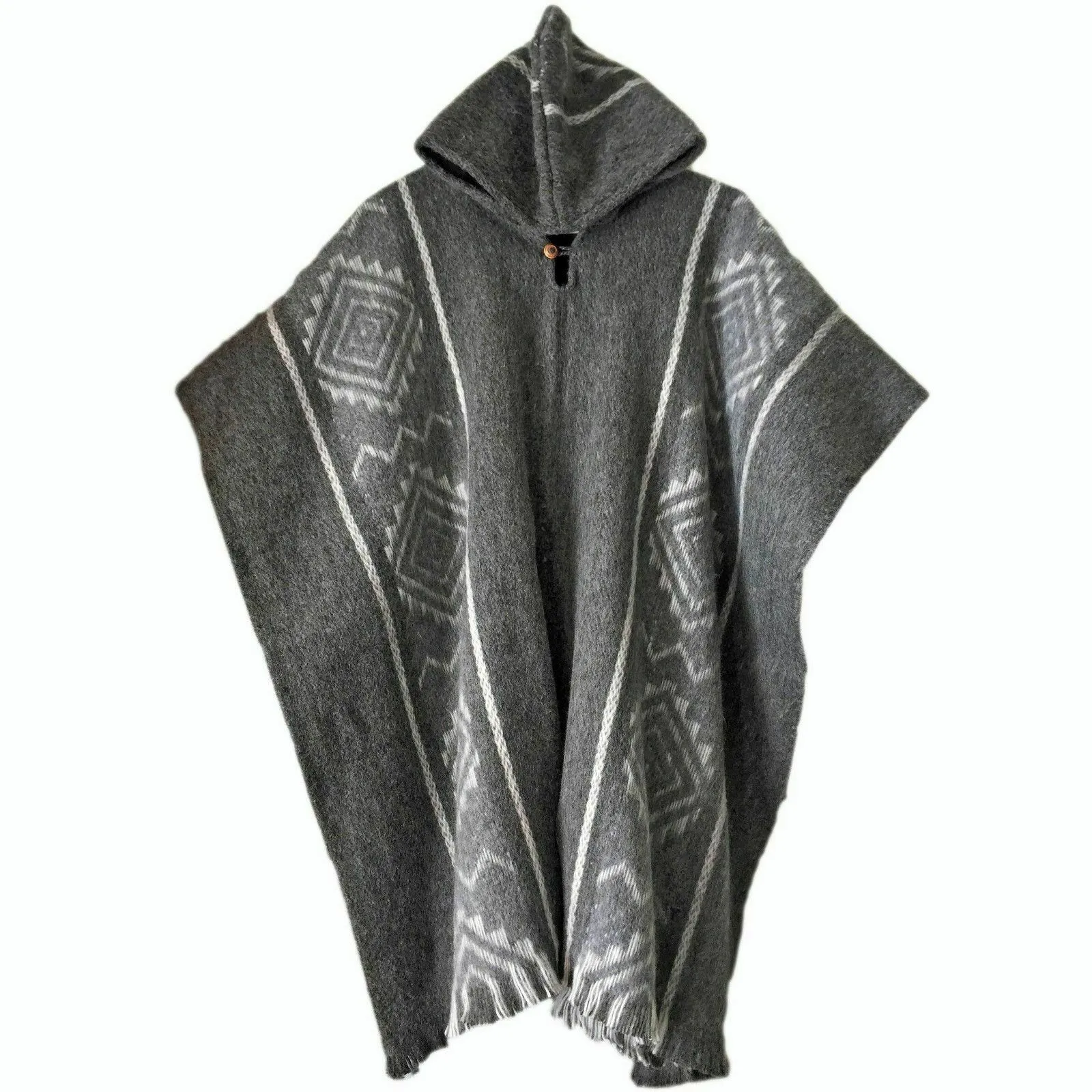 Llama Wool Unisex South American Handwoven Poncho