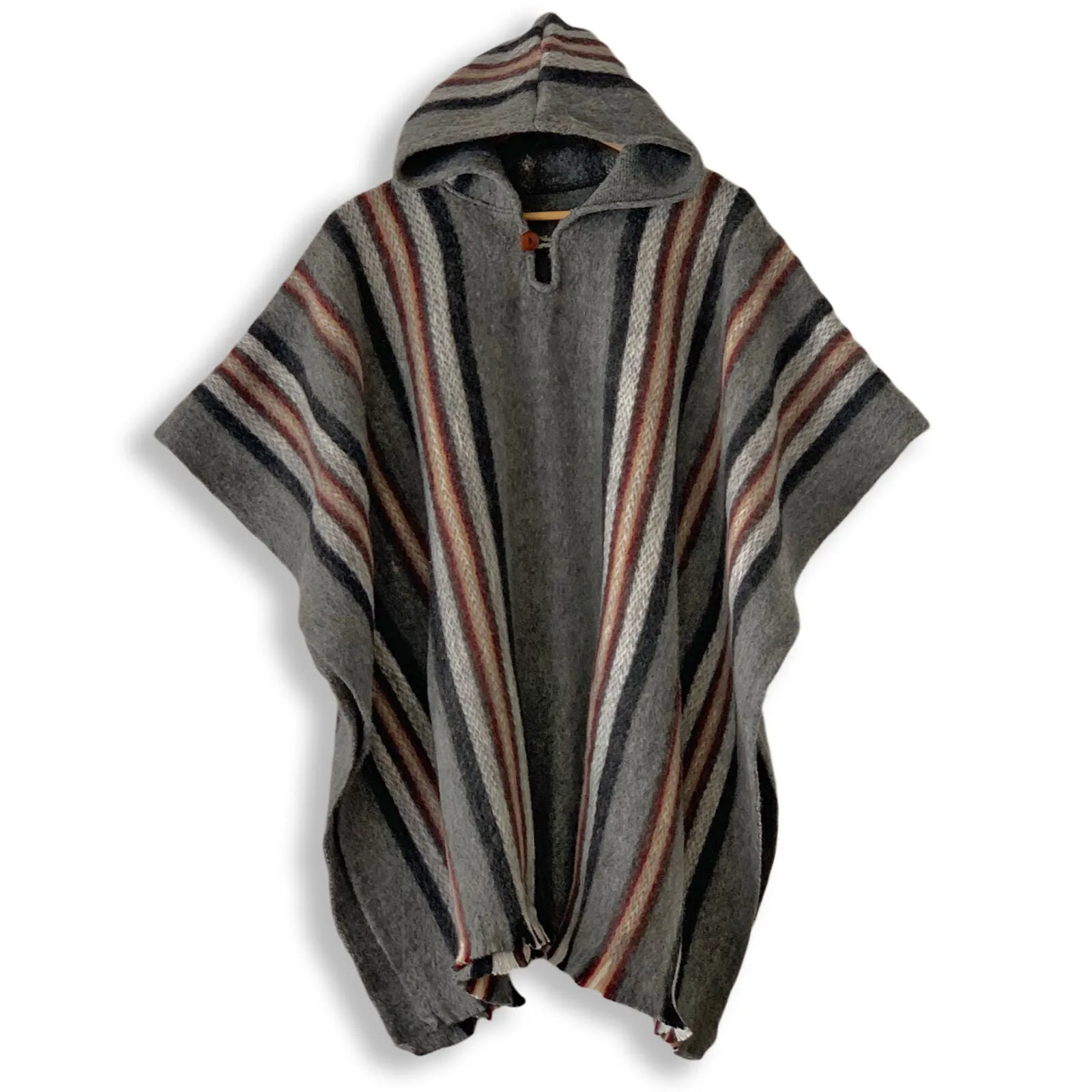 Llama Wool Unisex South American Handwoven Poncho