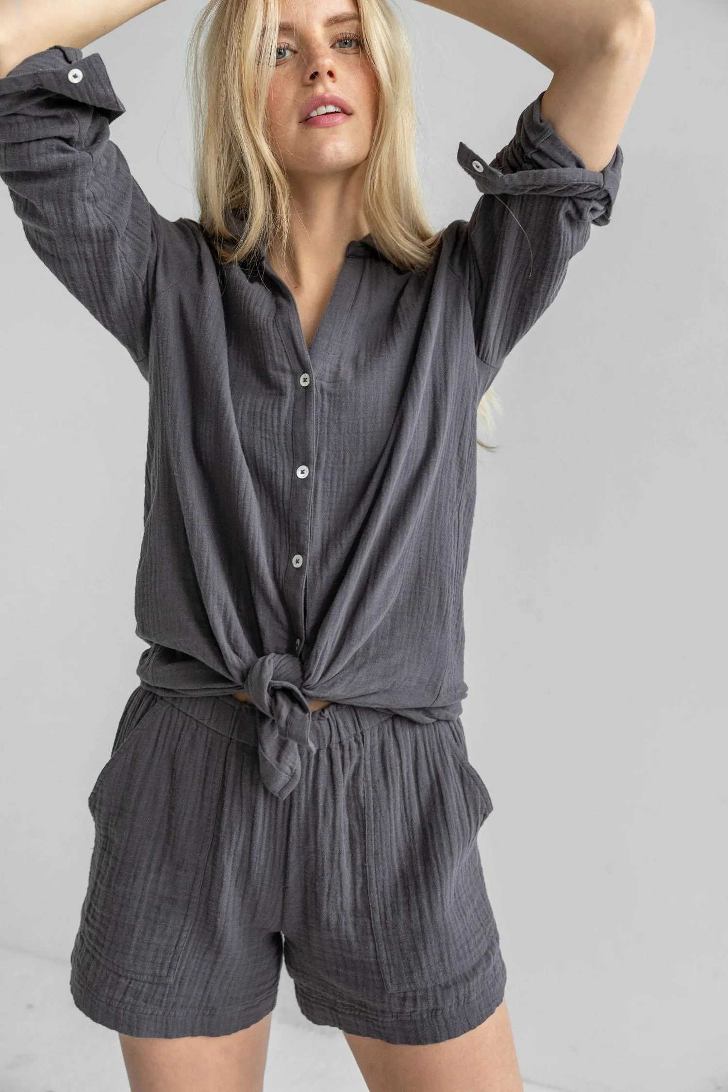 Long Sleeve Button Down Tunic