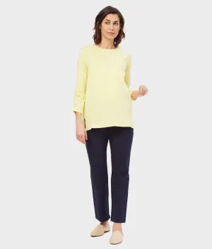 Long Sleeve Knit Tunic in Lemon with Magnetic Closures | MagnaReady