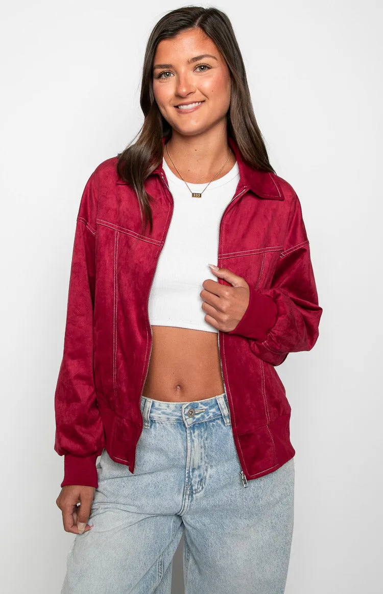 Lui Red Bomber Jacket