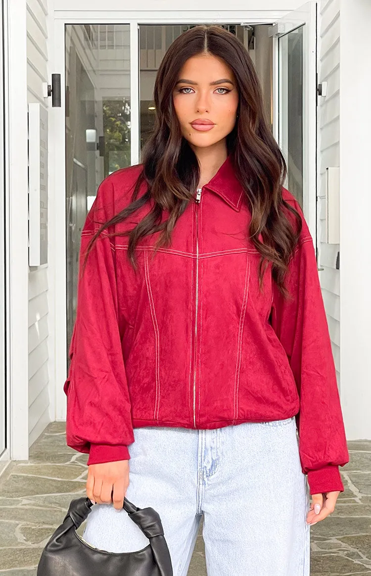 Lui Red Bomber Jacket