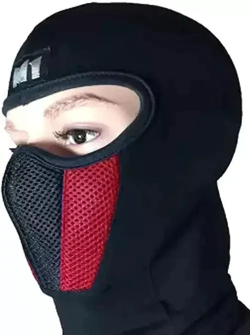 M1 Full Face Cover Balaclava Protection Filter Plain Ski Dust Mask - Red