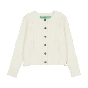 Maisonita Ivory Cable Cardigan