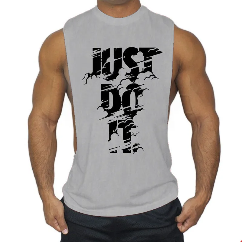 Men's Letter Print Sports Casual Sleeveless T-Shirt