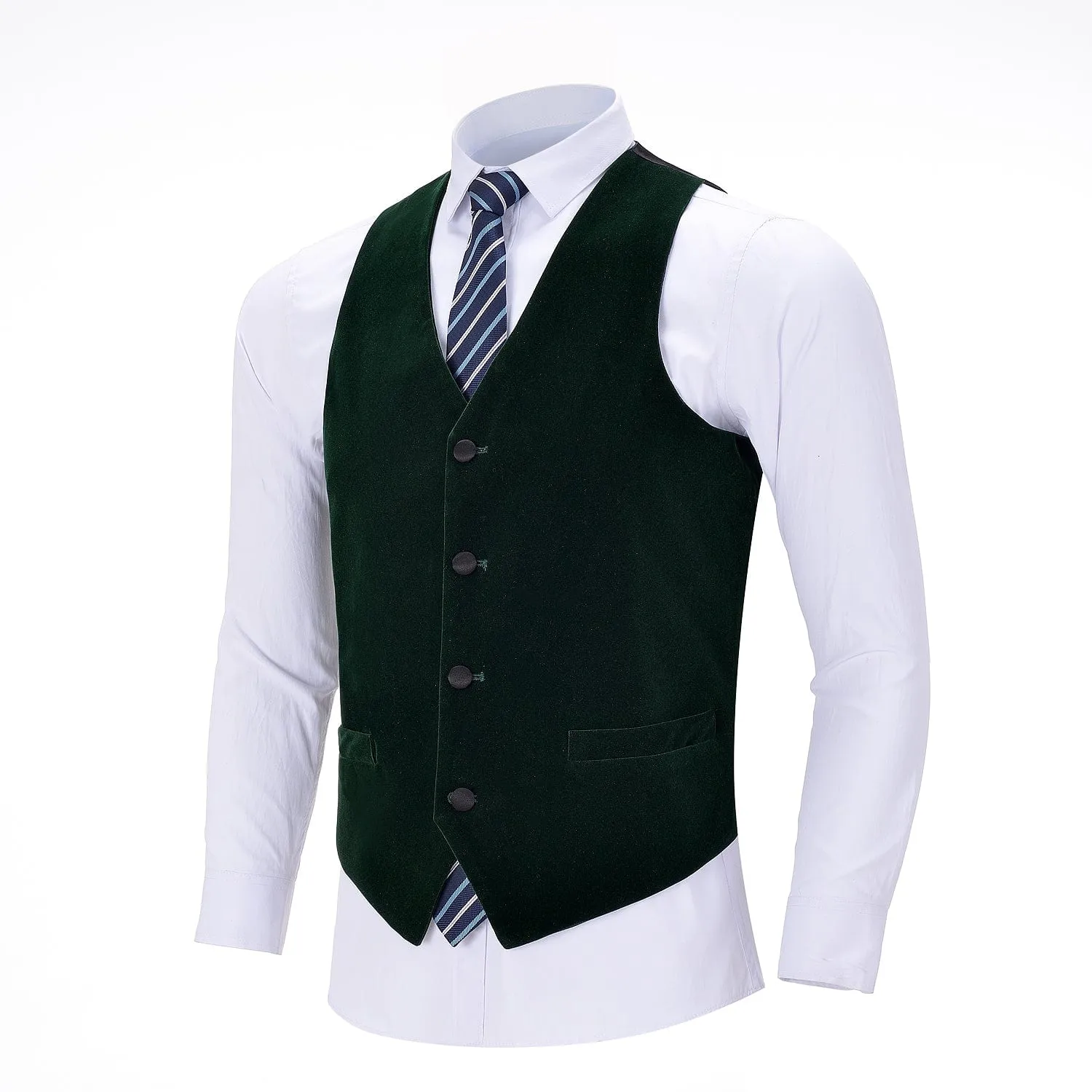 Men's Velvet V Neck Waistcoat For Wedding Party