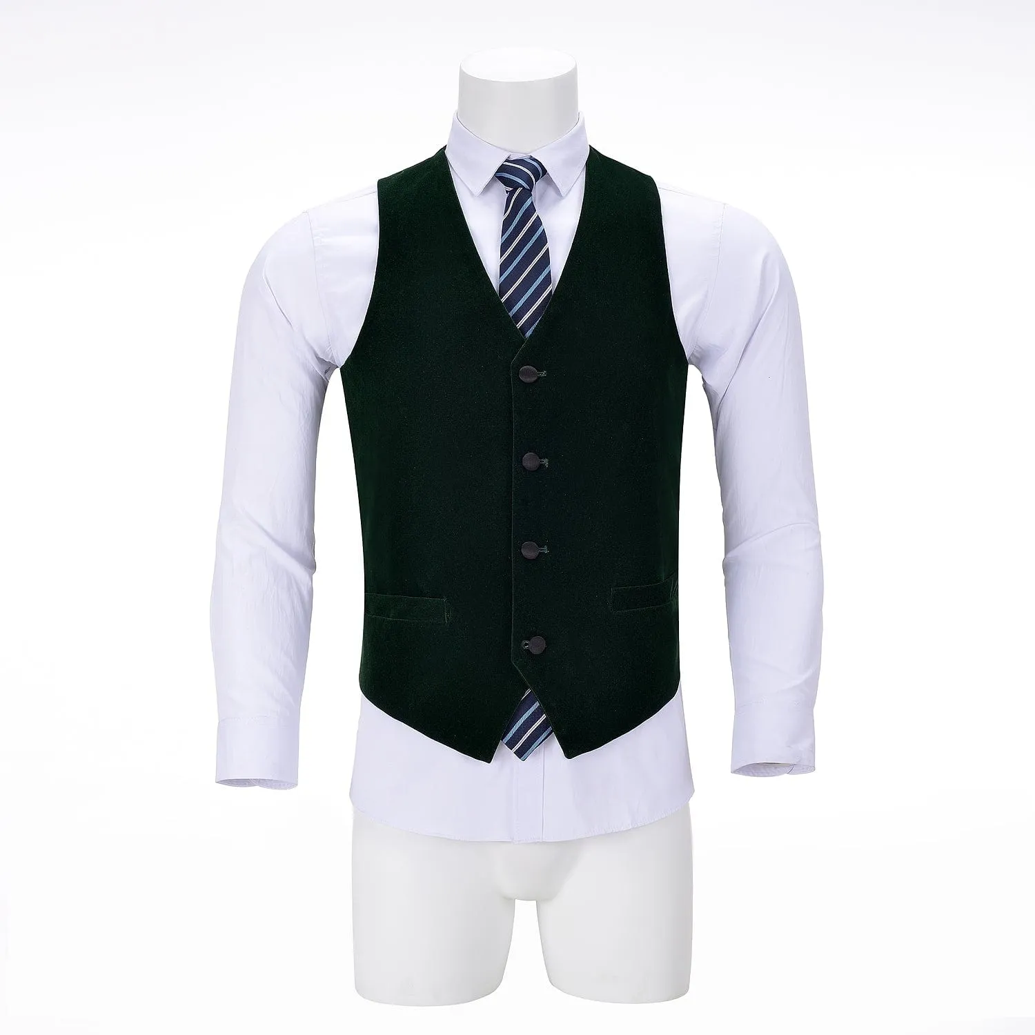 Men's Velvet V Neck Waistcoat For Wedding Party