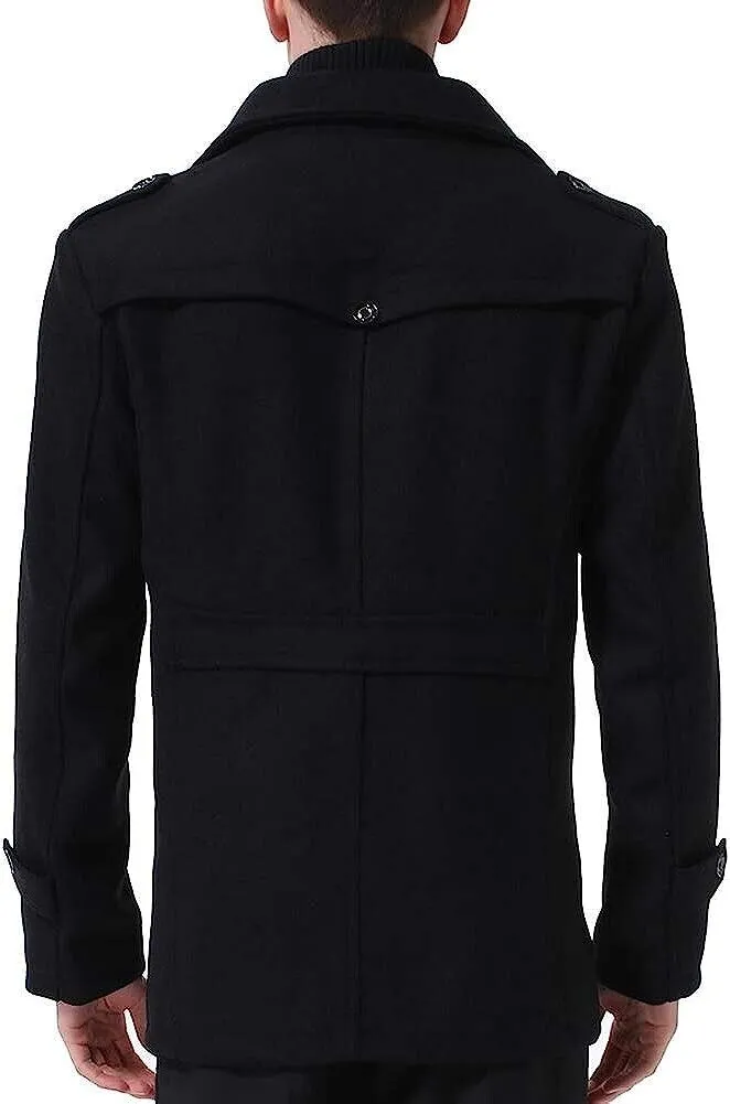 Men's Wool Peacoat Regular Fit Military Thick - S4181244